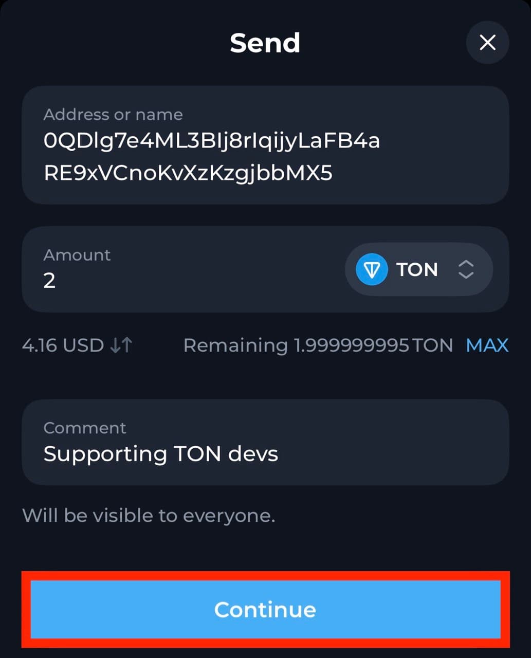 Send TON